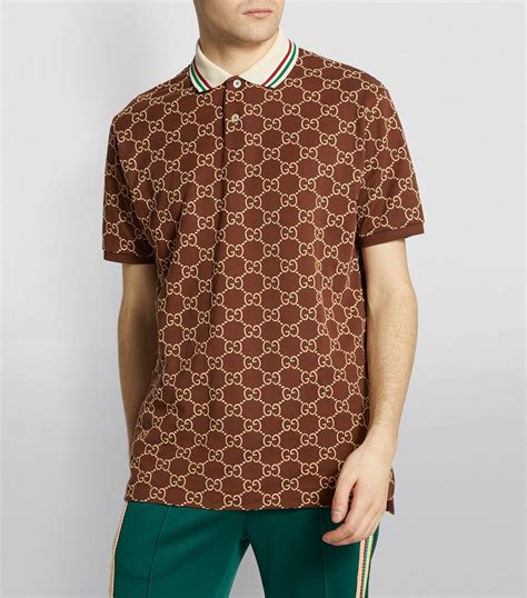 gucci gg print polo|Gucci shirts for men polo.